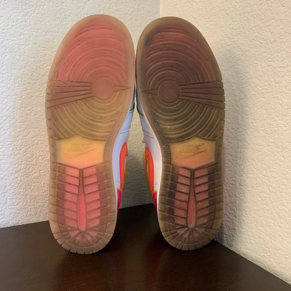 Nike Air Jordan 1 Mid GS Edge Glow Pink Orange Yellow Multicolor CV4611-100 7Y I